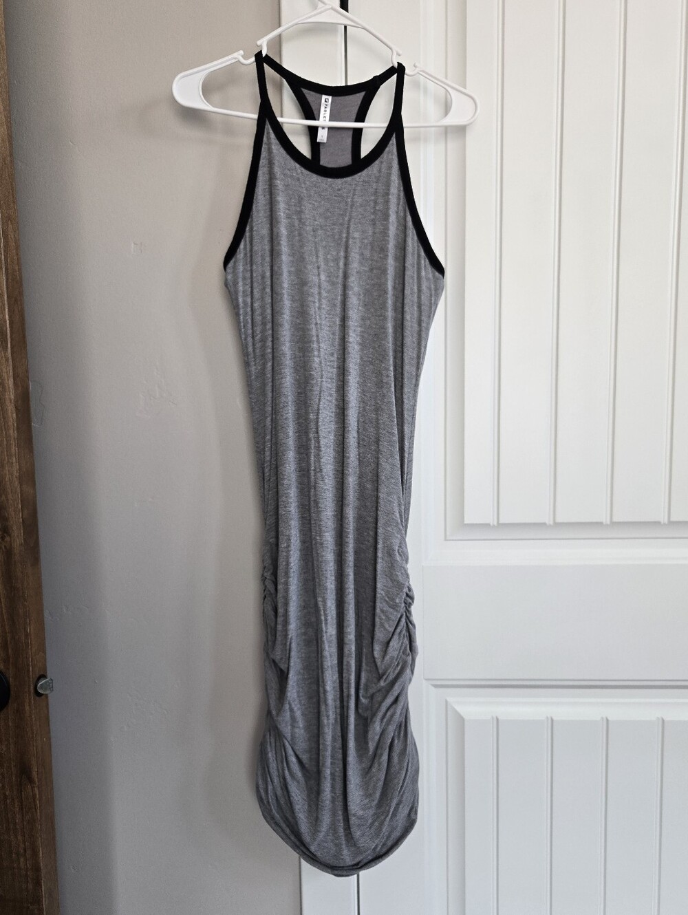 Fabletics Gray Tank Maxi Dress with Black Trim